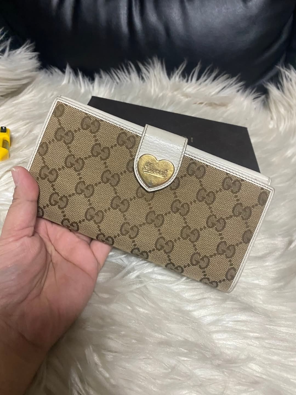 ❣️Gucci Beige GG Canvas Continental Wallet with White Trim❣️ - Picture 2 of 16